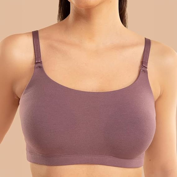 NYKD Everyday Wireless & Non-Padded Easy Breezy Slip-On Cotton T-Shirt Bra for Women Full Coverage - NYB165a
